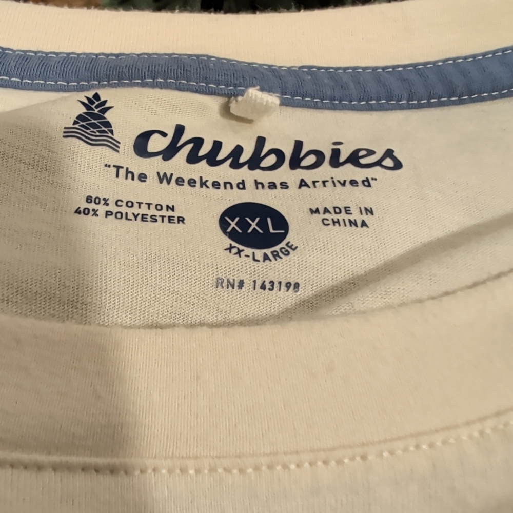 Chubbies Mens Size XXL Pink & Blue‎ Striped Graphic Golf T Shirt - Picture 3 of 3